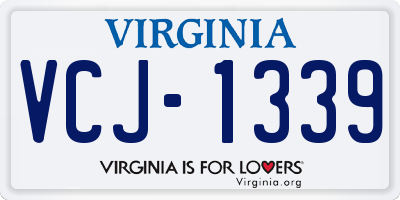 VA license plate VCJ1339