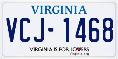 VA license plate VCJ1468