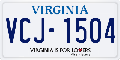 VA license plate VCJ1504