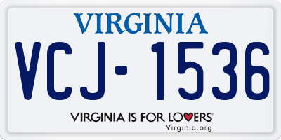 VA license plate VCJ1536