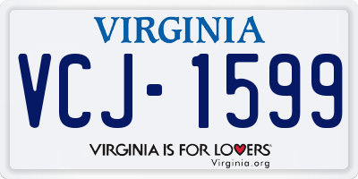 VA license plate VCJ1599