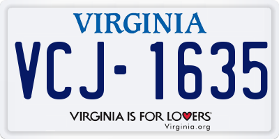 VA license plate VCJ1635