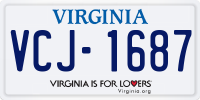 VA license plate VCJ1687