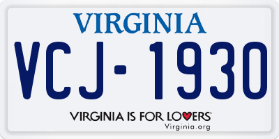 VA license plate VCJ1930