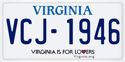 VA license plate VCJ1946