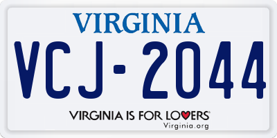 VA license plate VCJ2044