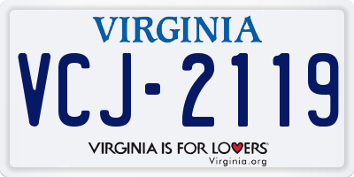 VA license plate VCJ2119