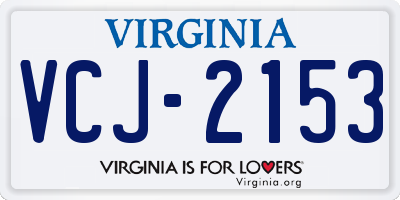 VA license plate VCJ2153