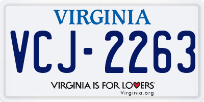 VA license plate VCJ2263