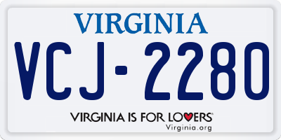 VA license plate VCJ2280