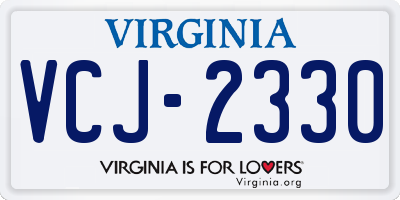 VA license plate VCJ2330