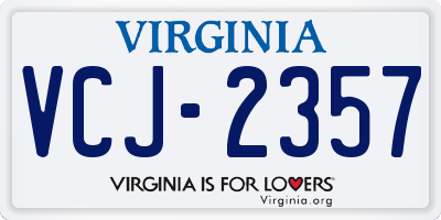 VA license plate VCJ2357