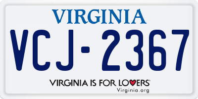 VA license plate VCJ2367