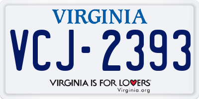 VA license plate VCJ2393
