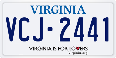 VA license plate VCJ2441