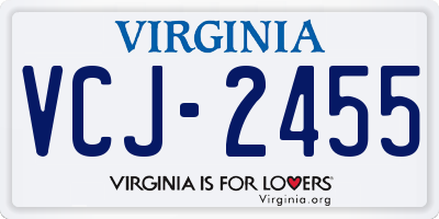 VA license plate VCJ2455