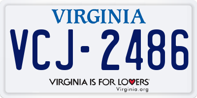 VA license plate VCJ2486