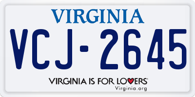 VA license plate VCJ2645