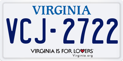 VA license plate VCJ2722
