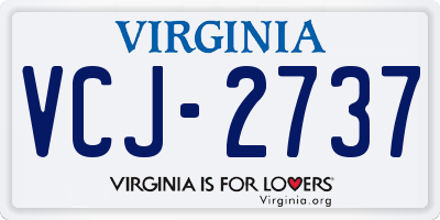 VA license plate VCJ2737