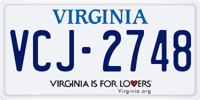 VA license plate VCJ2748