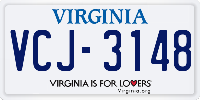 VA license plate VCJ3148
