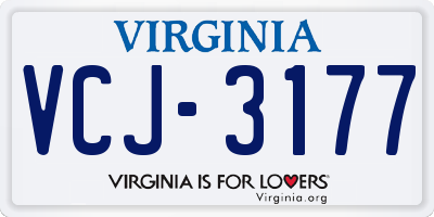 VA license plate VCJ3177