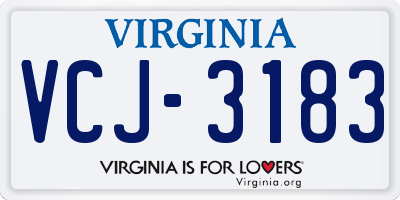 VA license plate VCJ3183