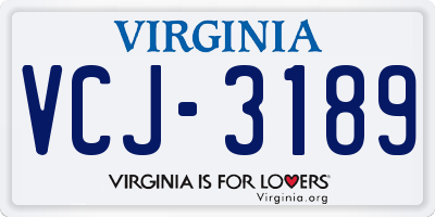 VA license plate VCJ3189
