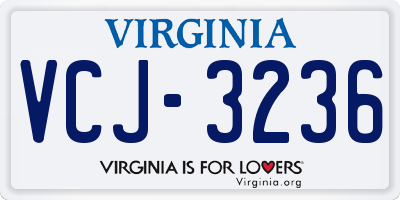 VA license plate VCJ3236