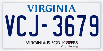 VA license plate VCJ3679