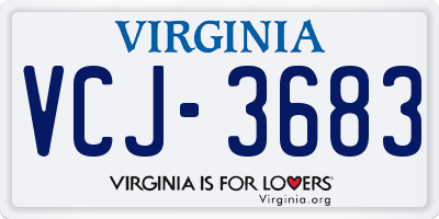 VA license plate VCJ3683