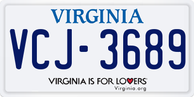 VA license plate VCJ3689