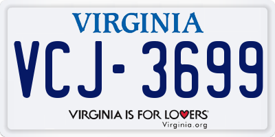 VA license plate VCJ3699