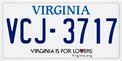 VA license plate VCJ3717