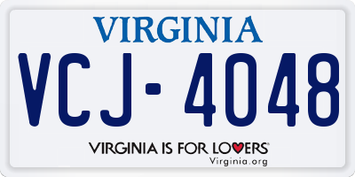 VA license plate VCJ4048