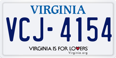 VA license plate VCJ4154