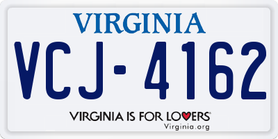 VA license plate VCJ4162