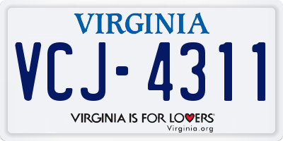 VA license plate VCJ4311