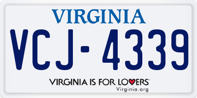 VA license plate VCJ4339