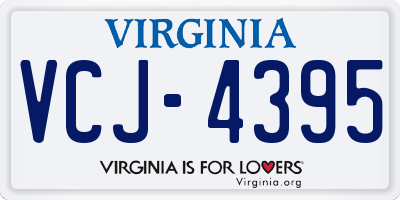 VA license plate VCJ4395