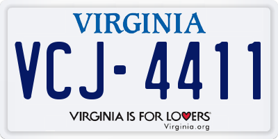 VA license plate VCJ4411