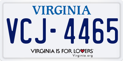 VA license plate VCJ4465