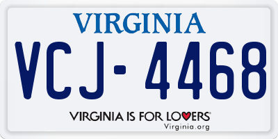 VA license plate VCJ4468