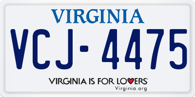 VA license plate VCJ4475