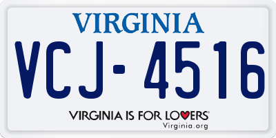 VA license plate VCJ4516