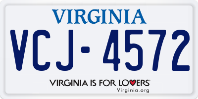 VA license plate VCJ4572