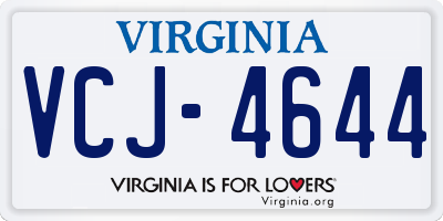 VA license plate VCJ4644