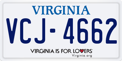 VA license plate VCJ4662