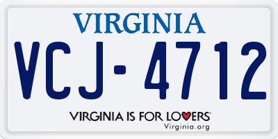 VA license plate VCJ4712